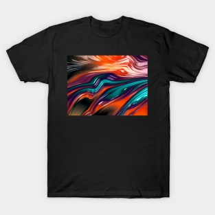 Shiny flowing fractal art T-Shirt